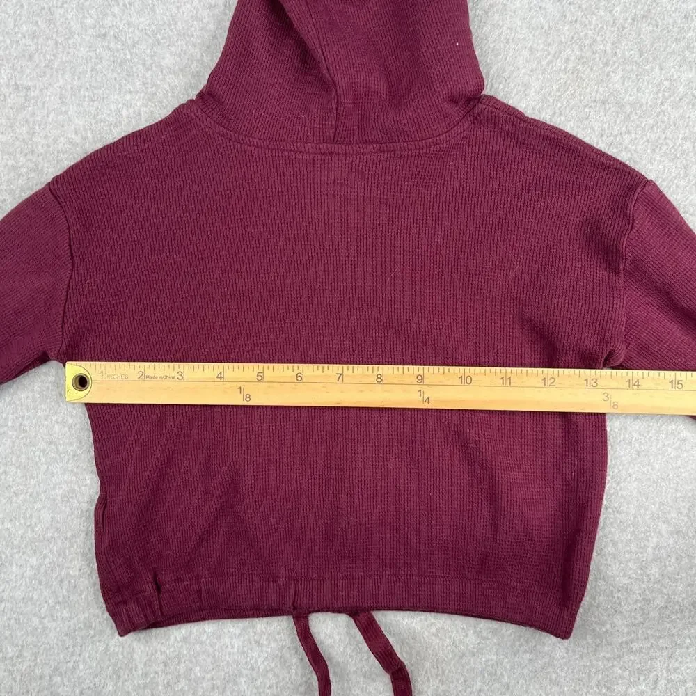 OshKosh B'gosh Baby Hoodie Waffle Knit Shirt Size 6 Burgundy Pockets